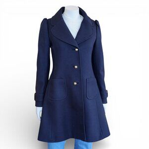 Kate Spade New York ERWYN Navy Fit & Flare Coat – Size Medium